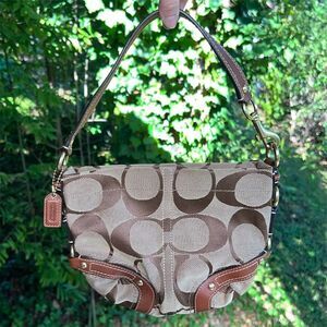 VINTAGE COACH Shoulder Bag Hobo Clutch Signature Jacquard NWOT AUTHENTIC